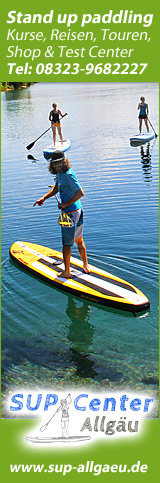 SUP Allgäu - das SUP Center in Immenstadt im Allgäu bietet eine große Auswahl an Touren und SUP Boards und Paddles